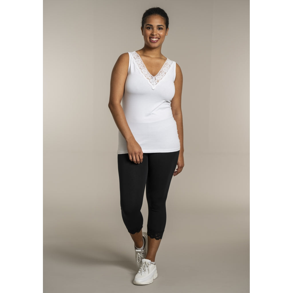 Sandgaard Top With Lace Top White