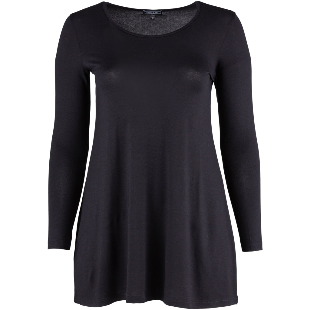 Sandgaard A-shape bluse med lange ærmer T-Shirt Black