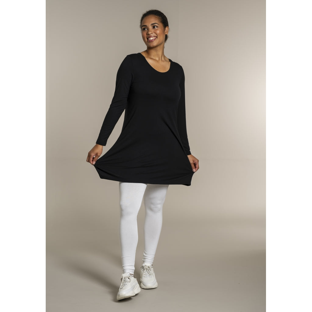 Sandgaard A-shape bluse med lange ærmer T-Shirt Black