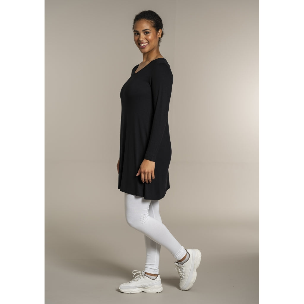Sandgaard A-shape bluse med lange ærmer T-Shirt Black