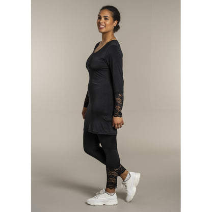 Sandgaard Bluse med blonde ærmer Top Black