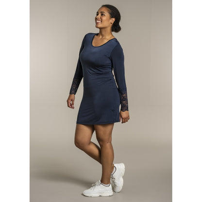 Sandgaard Bluse med blonde ærmer Top Dark Blue