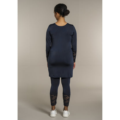 Sandgaard Bluse med blonde ærmer Top Dark Blue