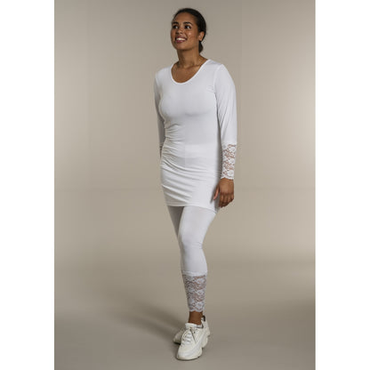 Sandgaard Bluse med blonde ærmer Top White