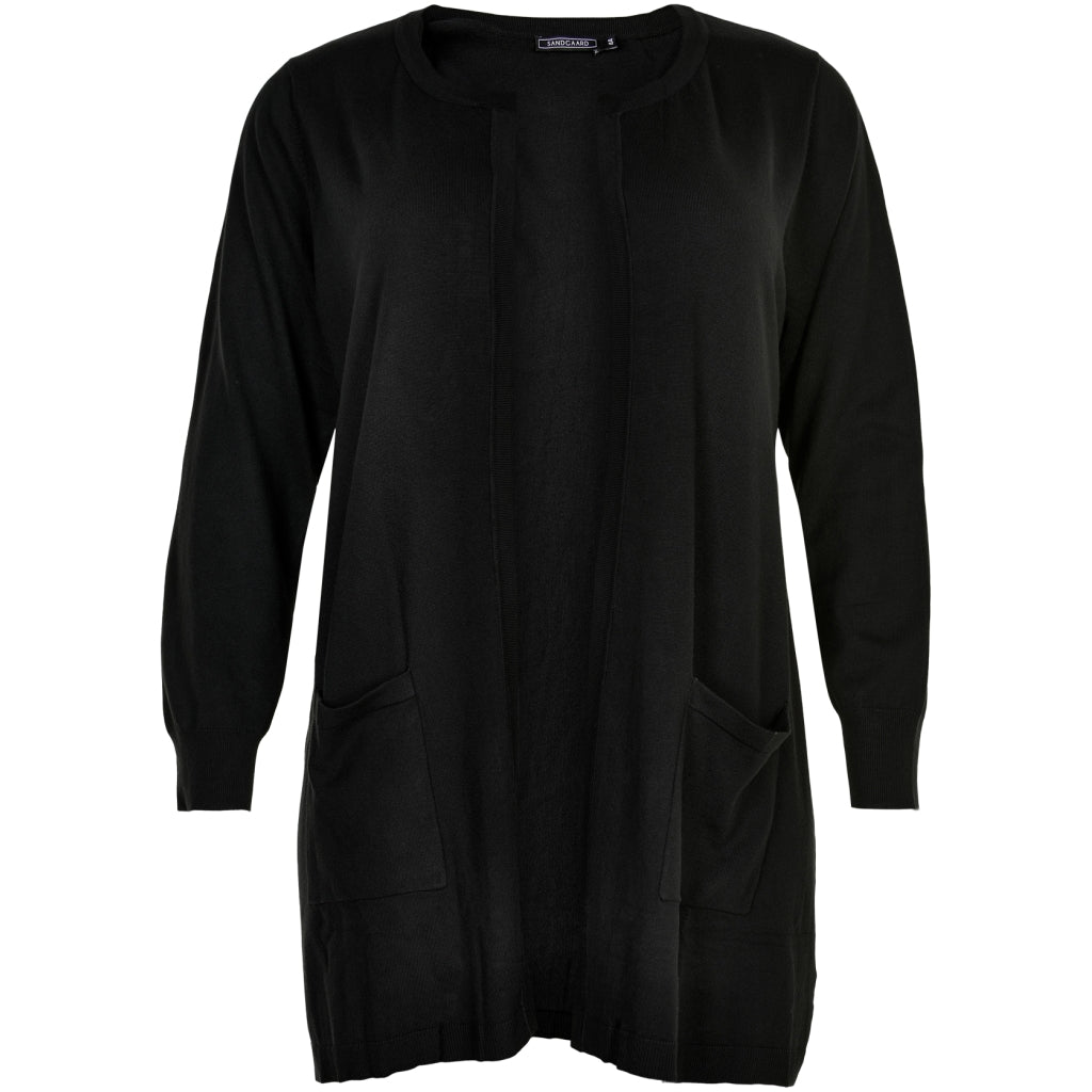 Sandgaard Lang cardigan med lommer Long Cardigan Black