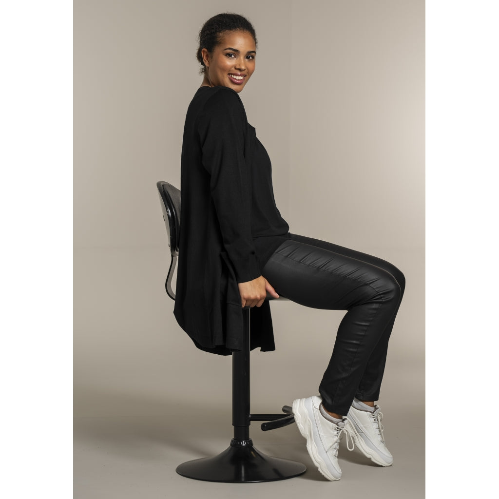 Sandgaard Lang cardigan med lommer Long Cardigan Black