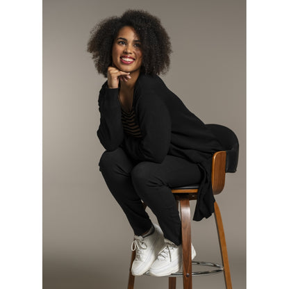 Sandgaard Lang cardigan med lommer Long Cardigan Black