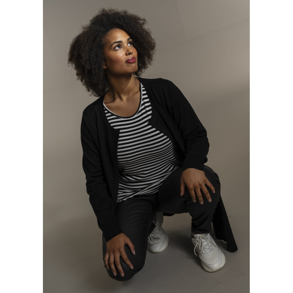 Sandgaard Lang cardigan med lommer Long Cardigan Black