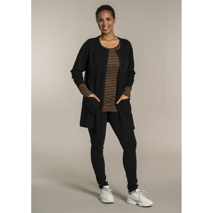 Sandgaard Lang cardigan med lommer Long Cardigan Black