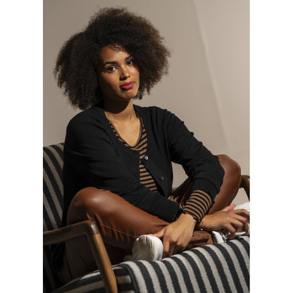 Sandgaard Lang cardigan med lommer Long Cardigan Black