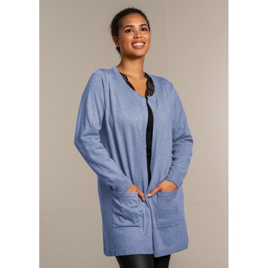 Sandgaard Lang cardigan med lommer Long Cardigan light Blue