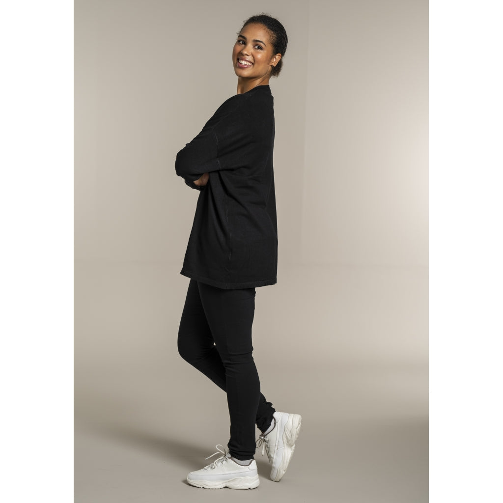 Sandgaard Strikket langærmet bluse Blouse Black
