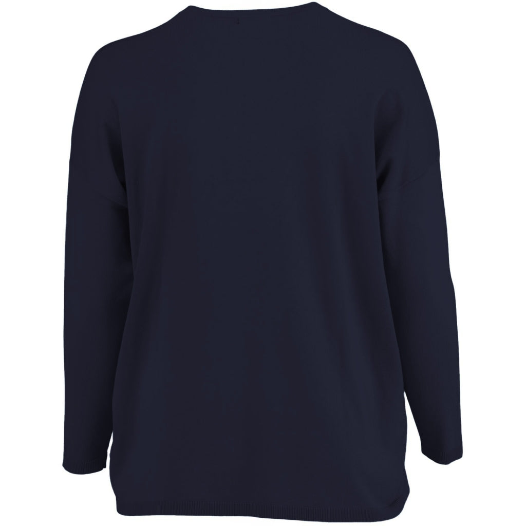 Sandgaard Strikket langærmet bluse Blouse Dark Blue