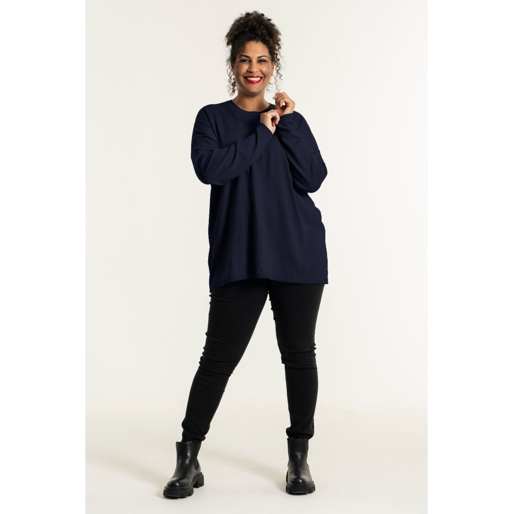 Sandgaard Strikket langærmet bluse Blouse Dark Blue