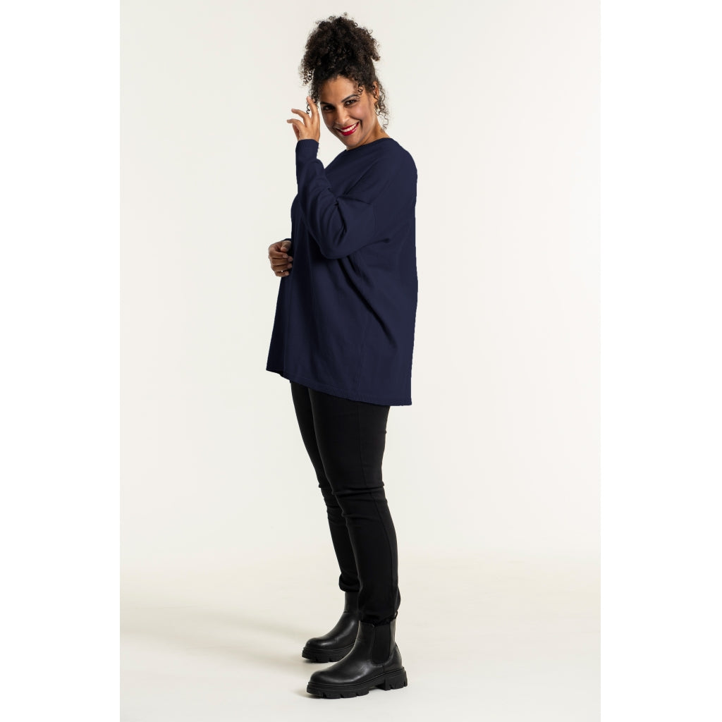 Sandgaard Strikket langærmet bluse Blouse Dark Blue