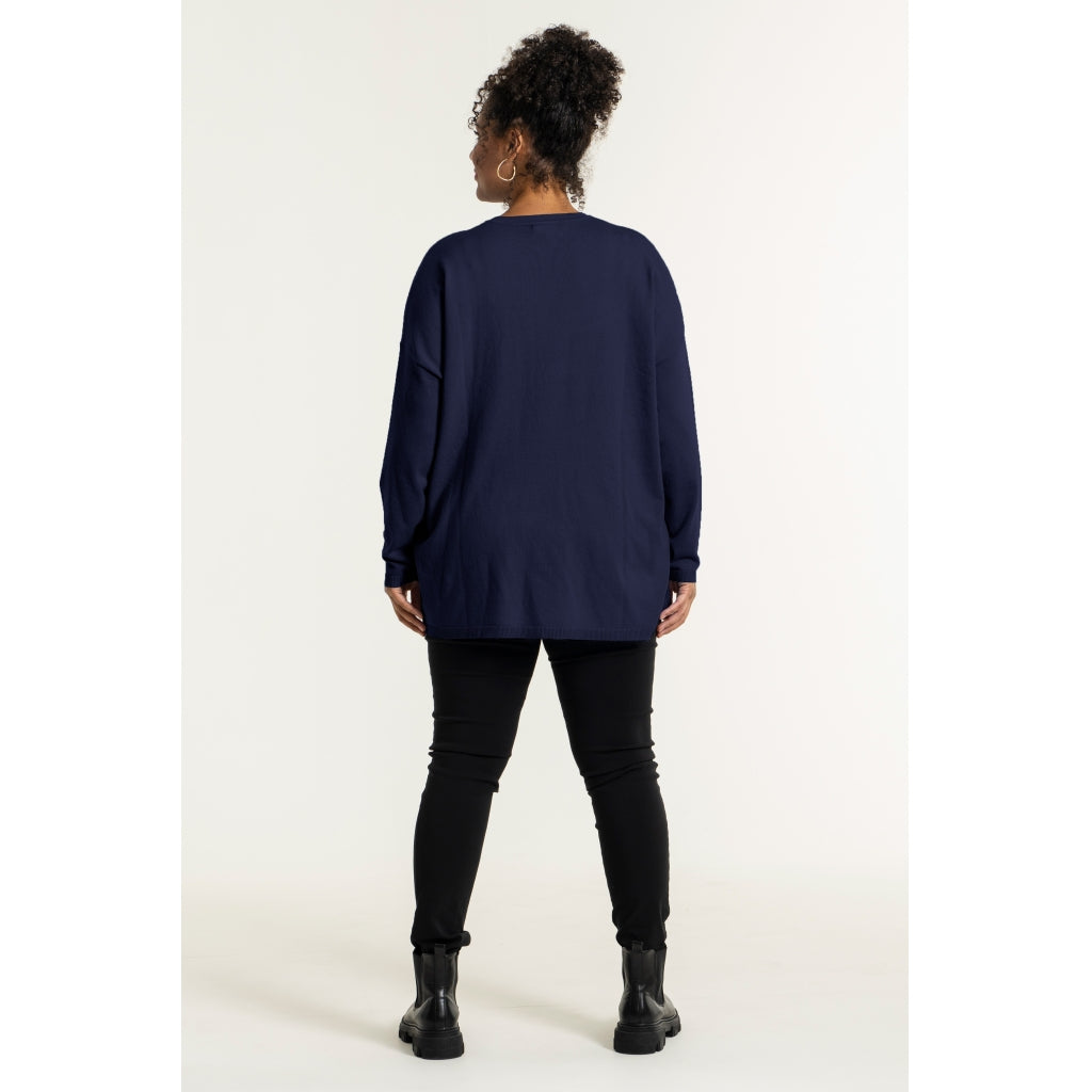 Sandgaard Strikket langærmet bluse Blouse Dark Blue