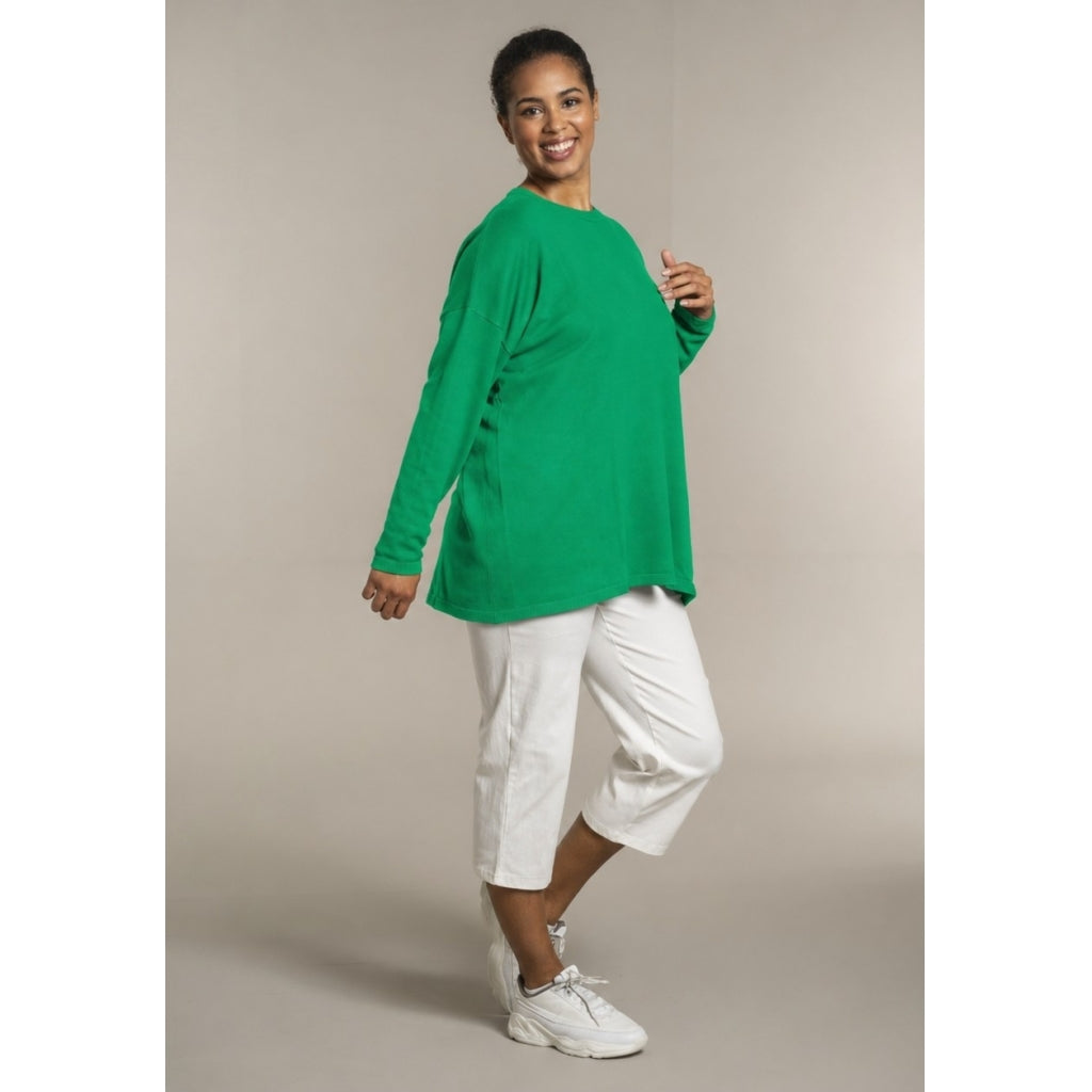 Sandgaard Strikket langærmet bluse Blouse Grass green