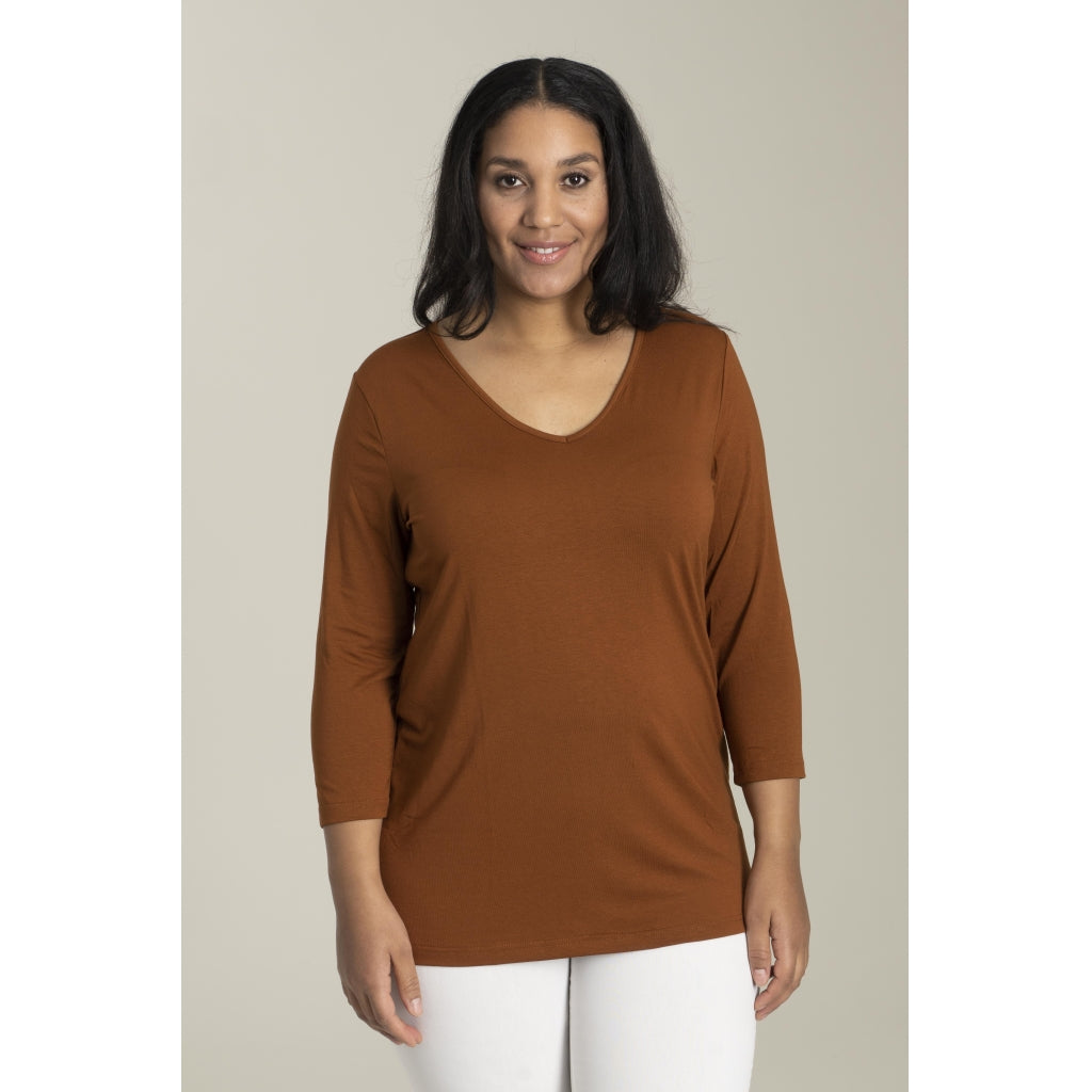 Sandgaard T-shirt med 3/4 ærmer T-Shirt Burn Orange