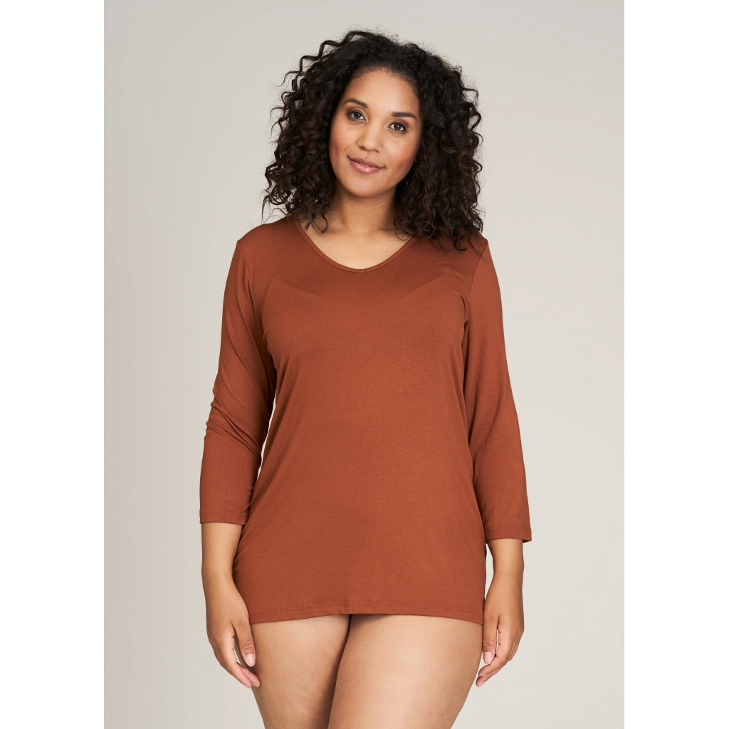 Sandgaard T-shirt med 3/4 ærmer T-Shirt Burn Orange