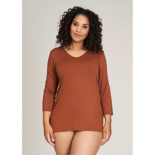 Sandgaard T-shirt med 3/4 ærmer T-Shirt Burn Orange