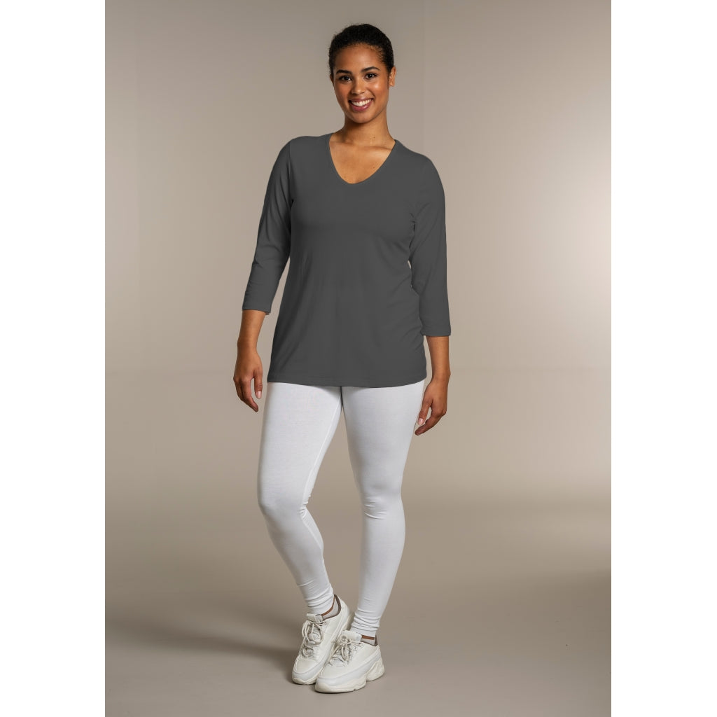 Sandgaard T-shirt med 3/4 ærmer T-Shirt Grey