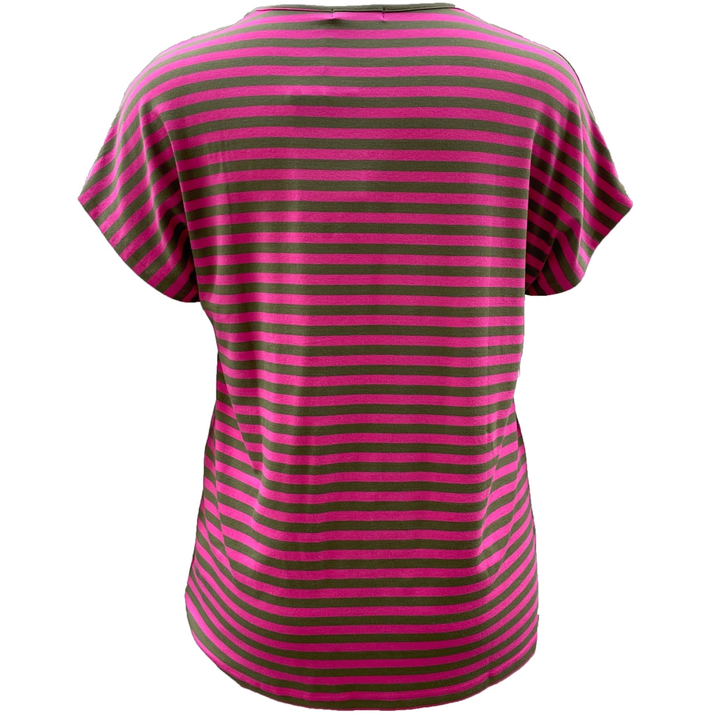 Sandgaard T-shirt striped T-Shirt Striped Pink/Army