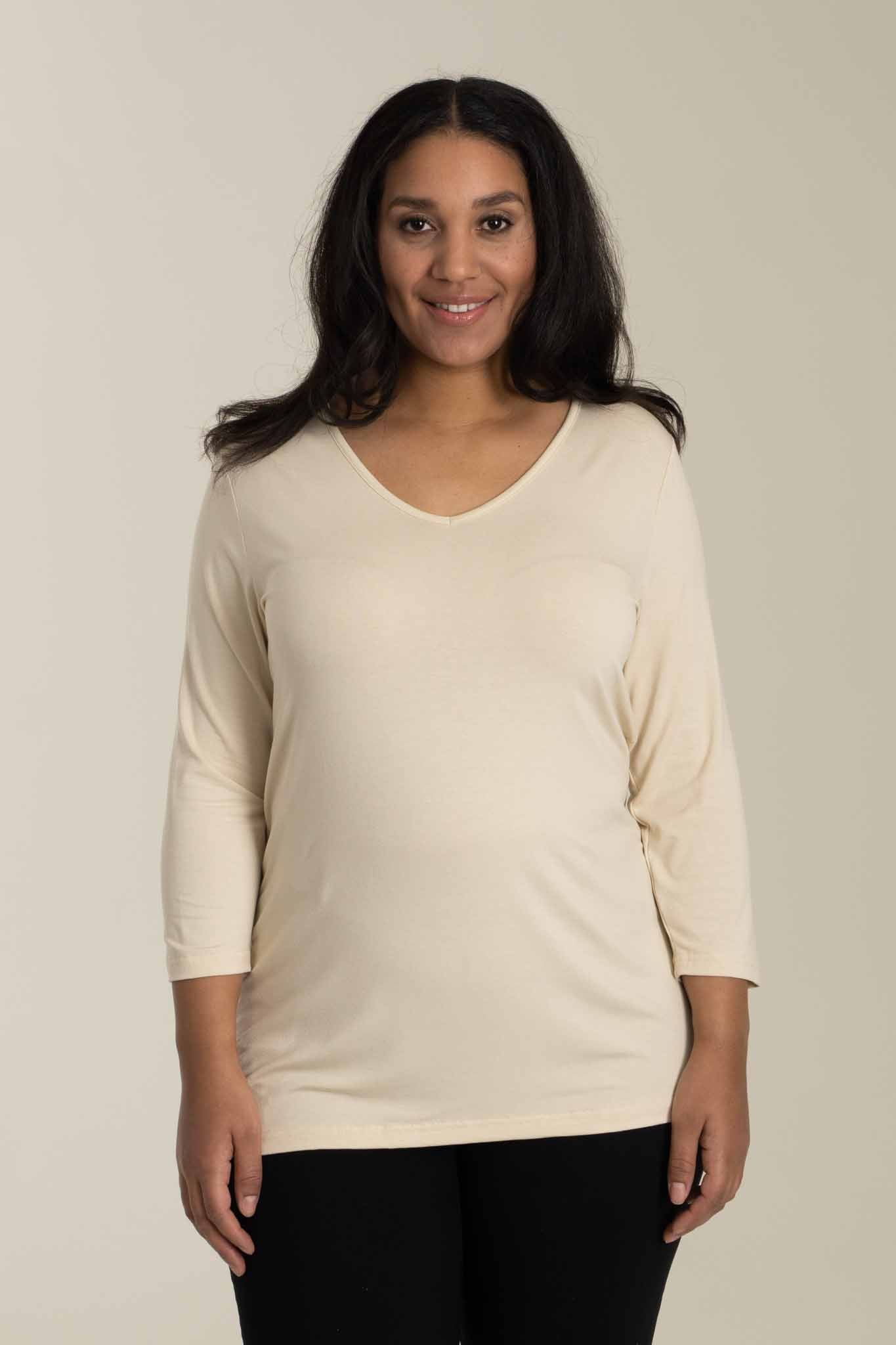 Sandgaard T-shirt med 3/4 ærmer T-Shirt Latte