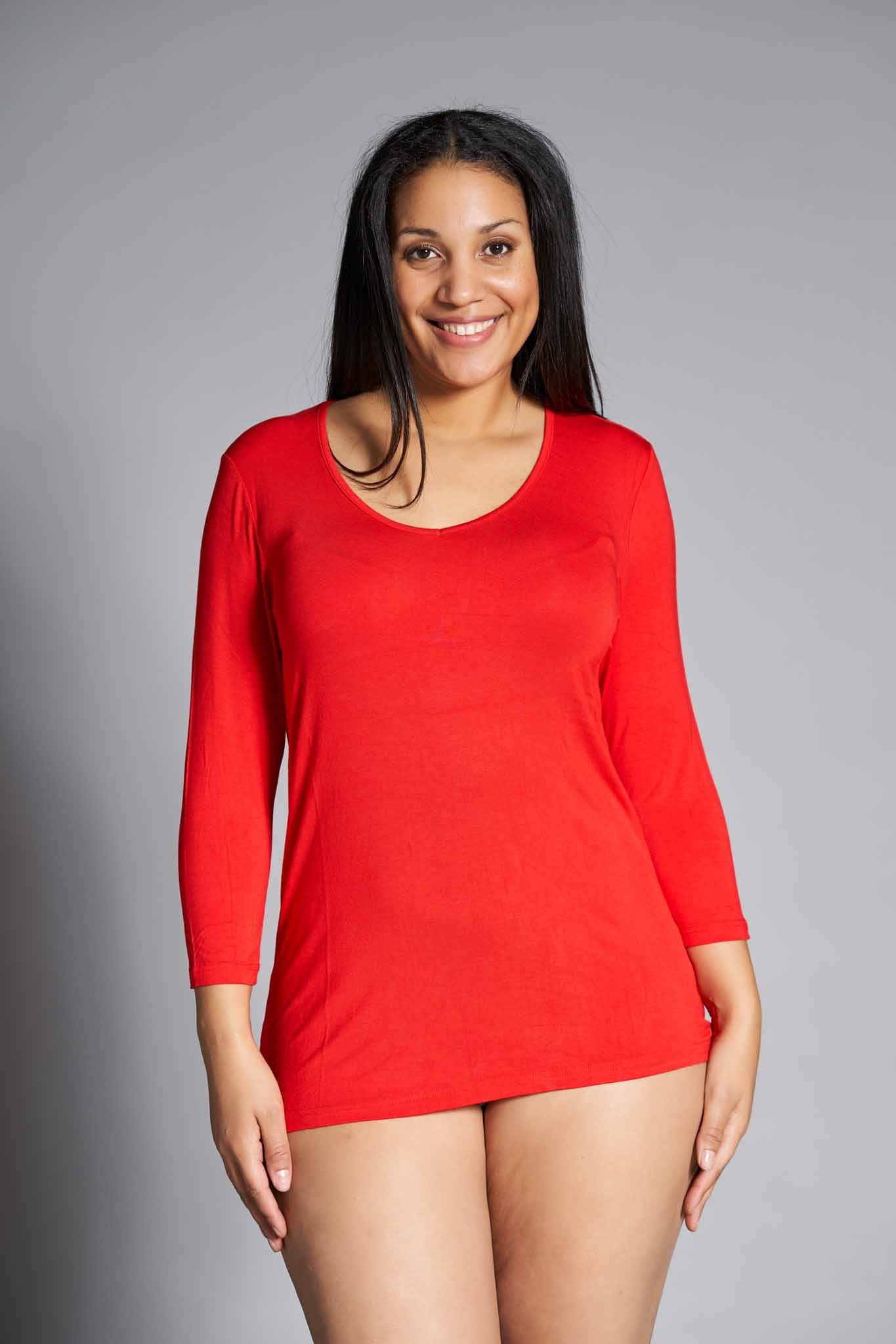 Sandgaard T-shirt med 3/4 ærmer T-Shirt Red